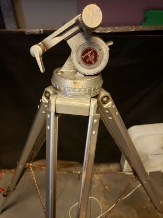 Vintage BOLEX Paillard Aluminum Tripod Movie Camera Switzerland Studio 3 - 5ft 2