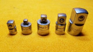Vintage Craftsman Tools 1/4 " 3/8 " 1/2 " 3/4 " Socket Set Adapters Usa