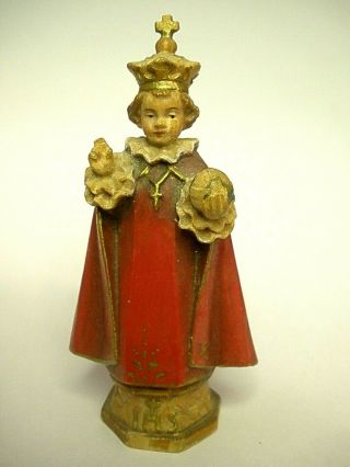 Anri Vintage Infant Jesus Of Prague Carved Wood Statue