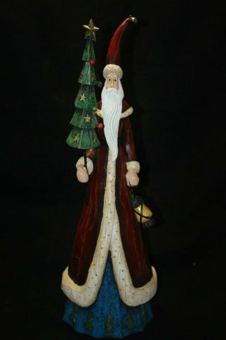 Vintage Wood Folk Art Santa Clause Figure 24