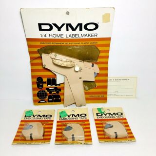 1960’s Dymo Label - Maker 1041 W Box,  3 Rolls Tape Vintage