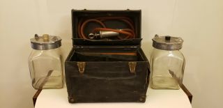 Antique Vintage Portable Embalming Kit Hand Pump With Case