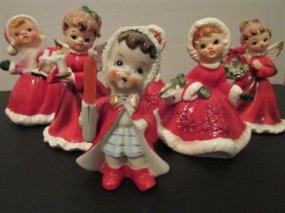 Vintage Christmas - Lefton And Napcoware Angel Girls & Figurines (6) 6964,  6604