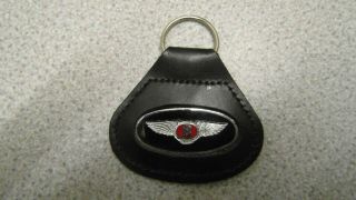 Vintage Bentley Black Leather & Enamel Keyring