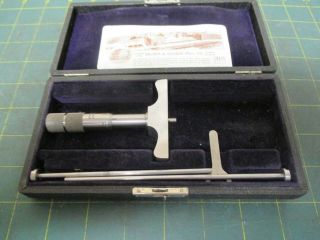 Machinist Tools Vintage Brown & Sharpe Depth Micrometer 0 - 3.  001 607