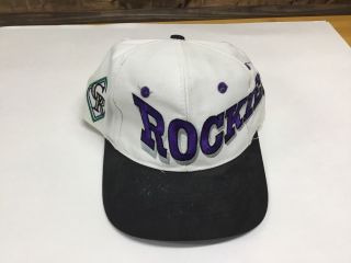 Vintage Colorado Rockies Big Logo Snapback Hat Cap Mlb 90 