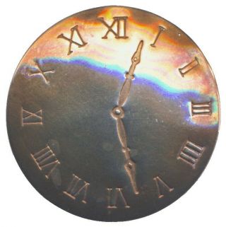 Large Vintage Copper Clock Face Button,  1 & 1/2 "