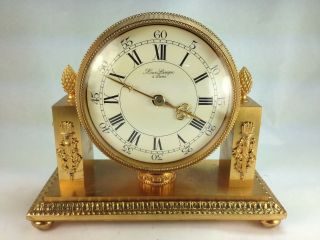 Antique Hour Lavigne Paris Louis Xvi Solid Gilt Bronze Mantle Clock
