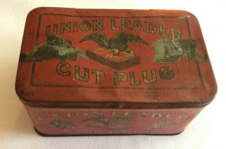 Antique Union Leader Cut Plug Tin.