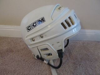 Vtg Vintage White Ccm Bht2l Hockey Helmet - Adult M - L