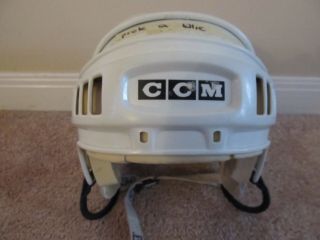 VTG Vintage White CCM BHT2L Hockey Helmet - Adult M - L 2