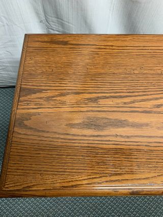 Vintage Ethan Allen Distressed Solid Oak Three Drawer End Side Table Night Stand 2