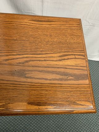Vintage Ethan Allen Distressed Solid Oak Three Drawer End Side Table Night Stand 3