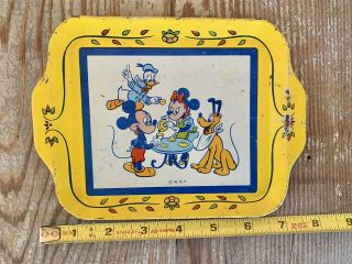 Vintage 1950 Walt Disney Tea Set Tin Litho Mickey Minnie Mouse Pluto Donald Duck