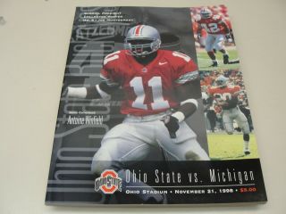 November 21,  1998 Ohio State Vs Michigan Souvenir Program Poster Joe Montgomery