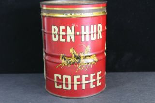 VINTAGE 2 POUND COFFEE TIN BEN - HUR 2