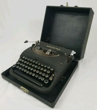 Antique Remington Rand Portable Typewriter With Case Art Deco Style Vintage