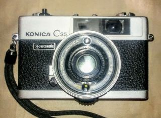 Vintage Konica C35 Automatic 35mm Film Rangefinder Camera Hexanon 38mm F2.  8