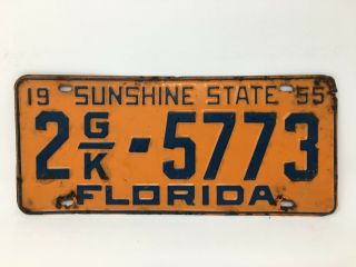 Vintage 1955 Florida Commercial Truck License Plate