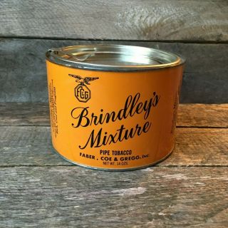 Vintage Brindley’s Mixture Pipe Tobacco Tins 7 Ounces Faber,  Coe & Gregg Newark