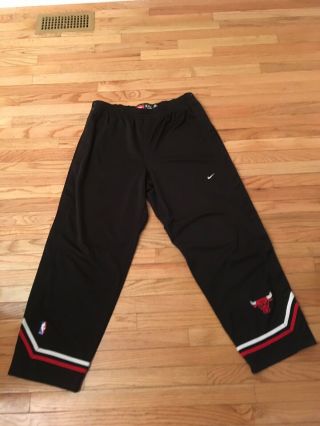 Chicago Bulls Nba Vintage Nike Team Game Style Warm Up Pants Men 