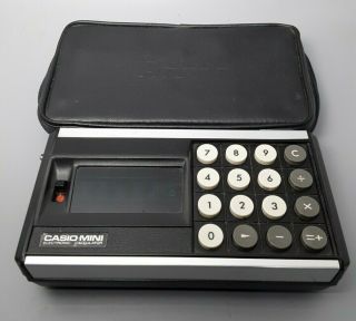 Vintage Casio Mini Electronic Calculator - With Case