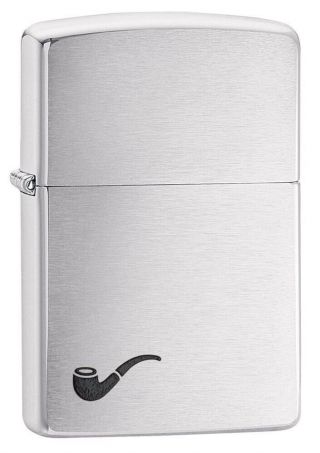Zippo B 08 Pipe Lighter Brushed Chrome Made In Usa Lifetime Guarantee All Metal