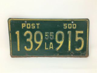 Vintage 1955 Louisiana Commercial Truck License Plate