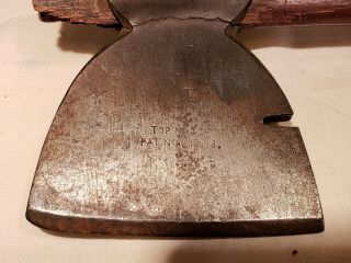 Old Antique Native American Indian Tomahawk Axe Stamped Top Notch Pat.  Nov 1898 2