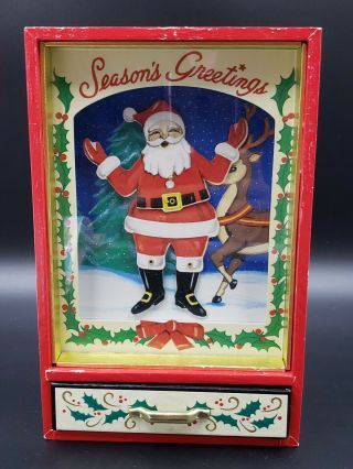 Vintage Dancing Santa Music Box By Otagiri Jingle Bells