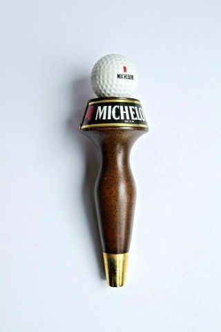 Vintage 1987 Michelob Golf Ball Wooden 7.  5 " Draft Beer Tap Handle