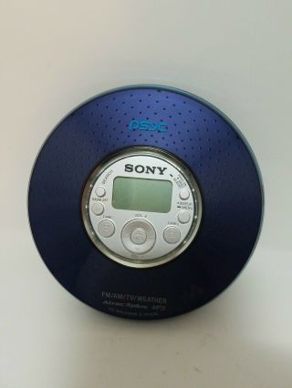 Vtg Sony D - Nf420 Psblue Mp3/atrac3 Psyc Cd Walkman With Am/fm Tuner (blue)