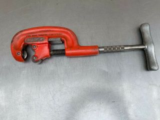Vintage Ridgid No 1&2 Heavy Duty Pipe Cutter Tool Cast Iron 1/8 " To 2 "
