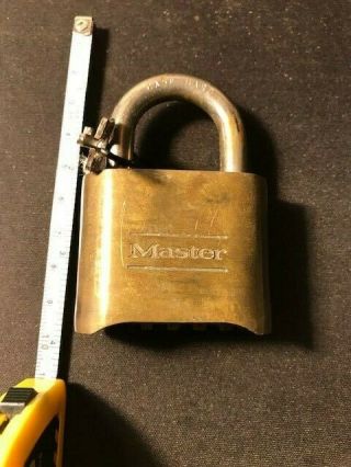 Vintage Master Lock Combination Padlock,  Bottom,  Brass - 176 - With Reset Key