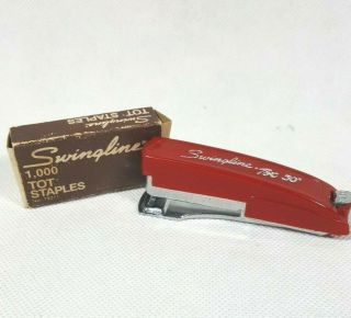Vintage Swingline Inc.  “tot 50” Stapler - Red - With Staples