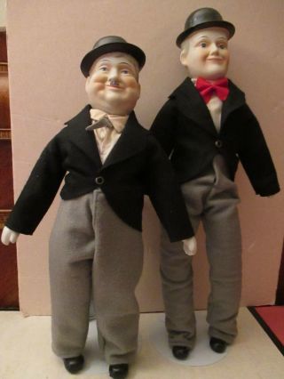 Vintage Price Laurel And Hardy Porcelain Dolls Very Good,