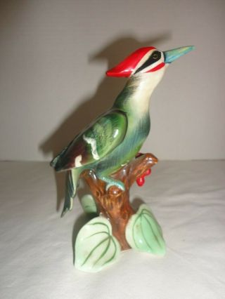 Vintage Napco Japan Bird On Branch Figurine Woodpecker S783
