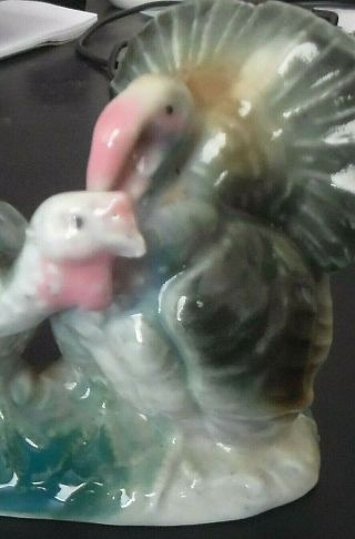 Vintage Porcelain Or Ceramic Male & Female Turkey Figurine Made In Japan