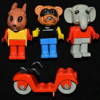 Lego Vintage Fabuland Minifigs Mini - Figures Elephant Rabbit Bear