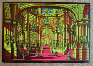 Vintage The Palace Blacklight Poster Funky Features Architecture Castle Nos