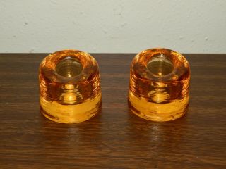 Rare Vintage Hand Made In Japan Viking Glass Candlesticks Candle Holders
