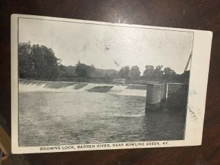 Bowling Green Ky - Browns Lock - Barren River - Vintage Pc Kentucky - 1908