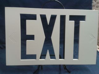 Vintage White Metal Exit Sign From Theater Toronto