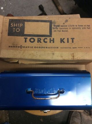 Vintage Bernz - O - Matic Propane Torch Kit W Metal Case With Box