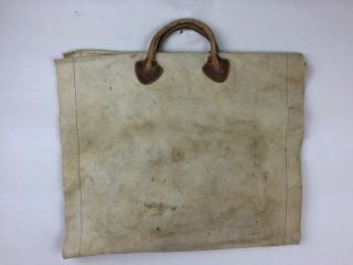 Vintage Ll Bean Firewood Log Carrier Canvas Tote With Leather Handles