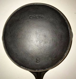 Vintage Wapak Oneta Brand No.  8 Cast Iron Skillet With A Heat Ring 1912 To 1926