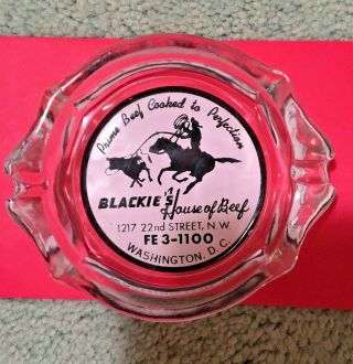1950s Vintage Glass Ashtray Blackie 
