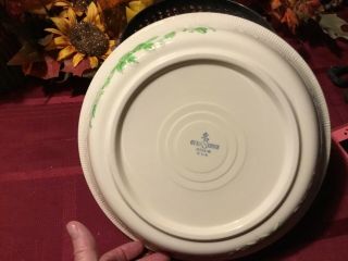 Vintage Homer Laughlin Pottery Oven Serve Embossed Pie Plate Green 10 3/4 " Usa