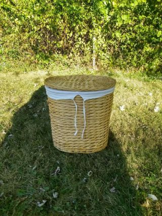 Vintage Wicker Laundry Basket Light Brown Home Decor.  Offers Encouraged