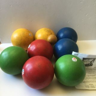 Vintage Bocce Ball Set Made In Italy Wood Instructions Sportcraft